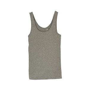 Old Navy | Women’s Grey Silver Metallic Striped Ribbed Classic Tank Top Large